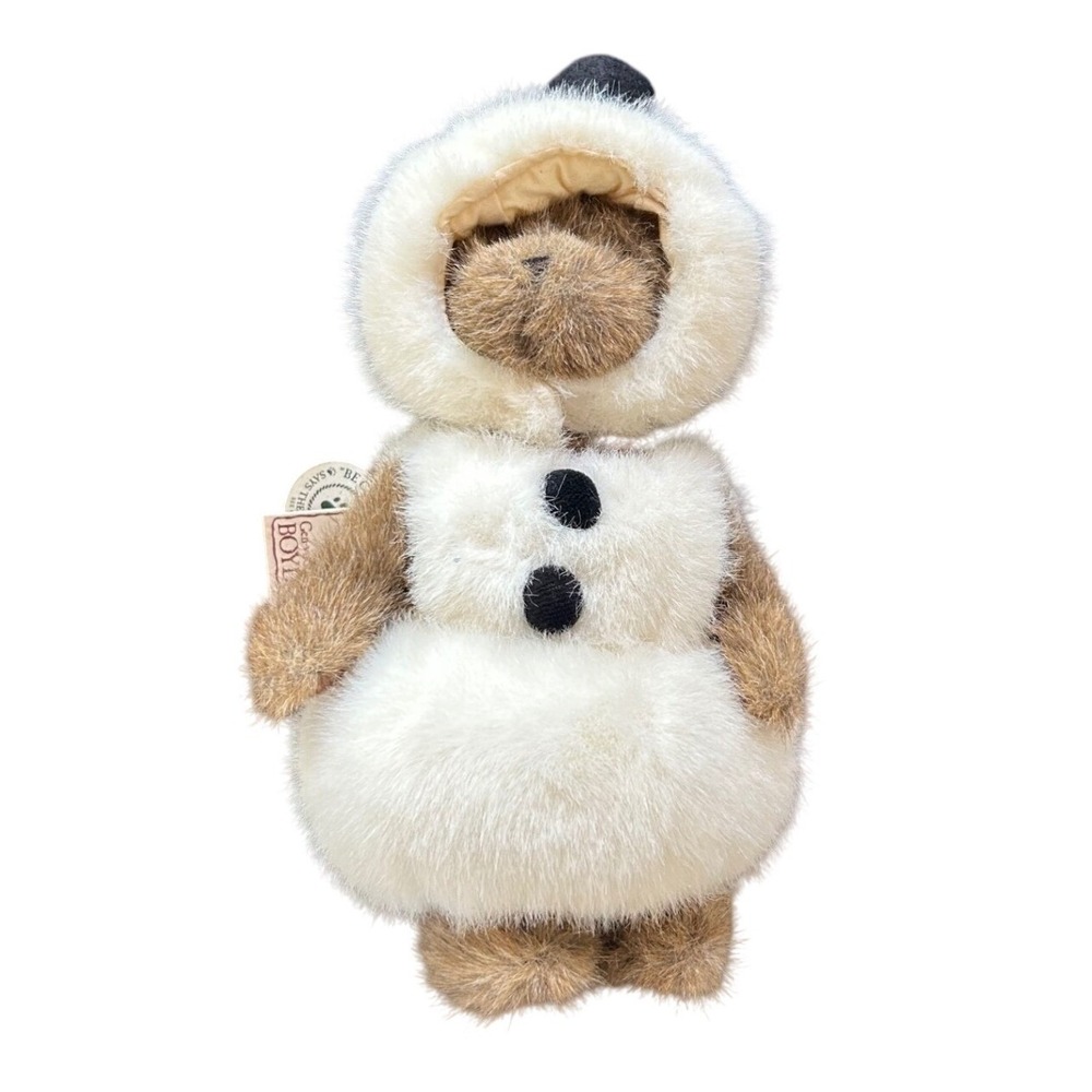 Vtg 90s Boyds Collection Matthew Teddy Bear Snowman Plush 8" Holiday Christmas